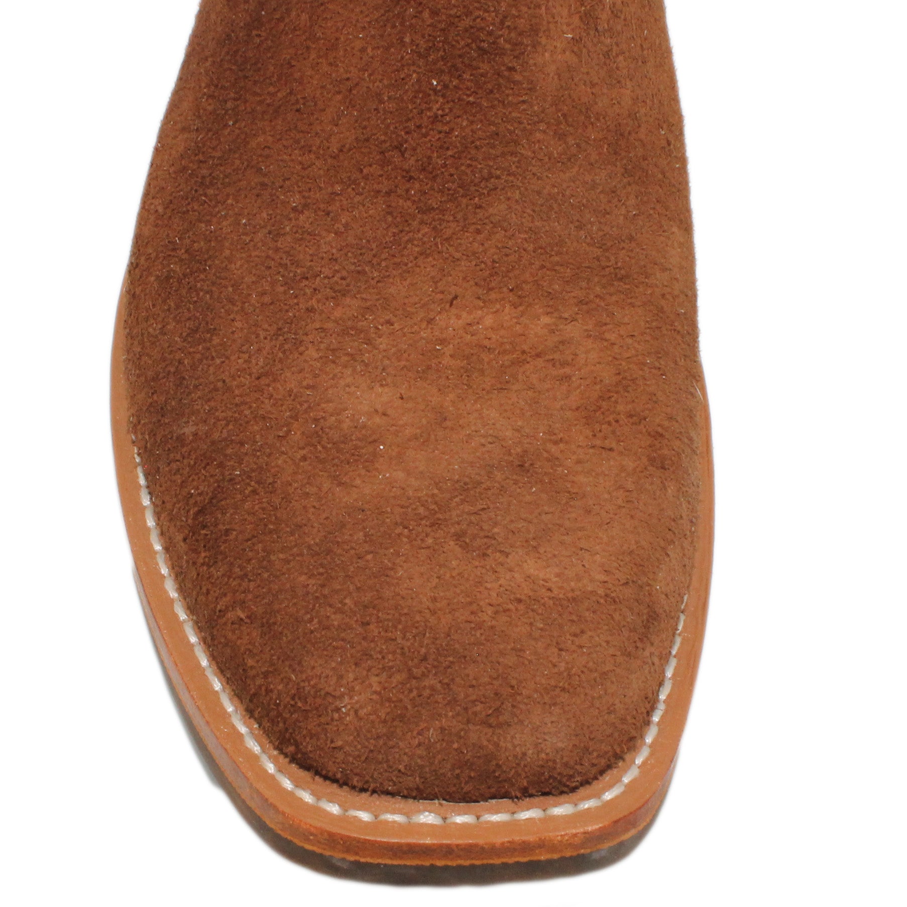 14" Blue Upper w/ Elkhorn Stitching

Brown Timberjack Rough Out Steer Vamp

Wide French Square Toe

Block Heel