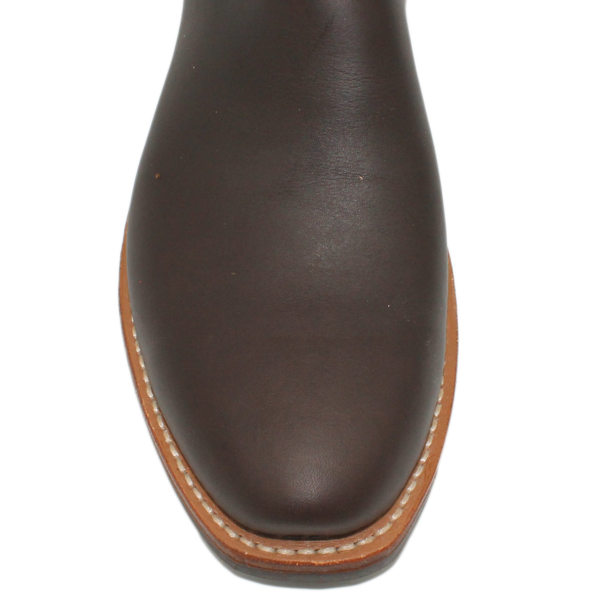 16" Blue Upper w/ Tulip Stitching

Brown Timberjack Steer Vamp

Regular Forties Toe

Slightly Tapered Heel