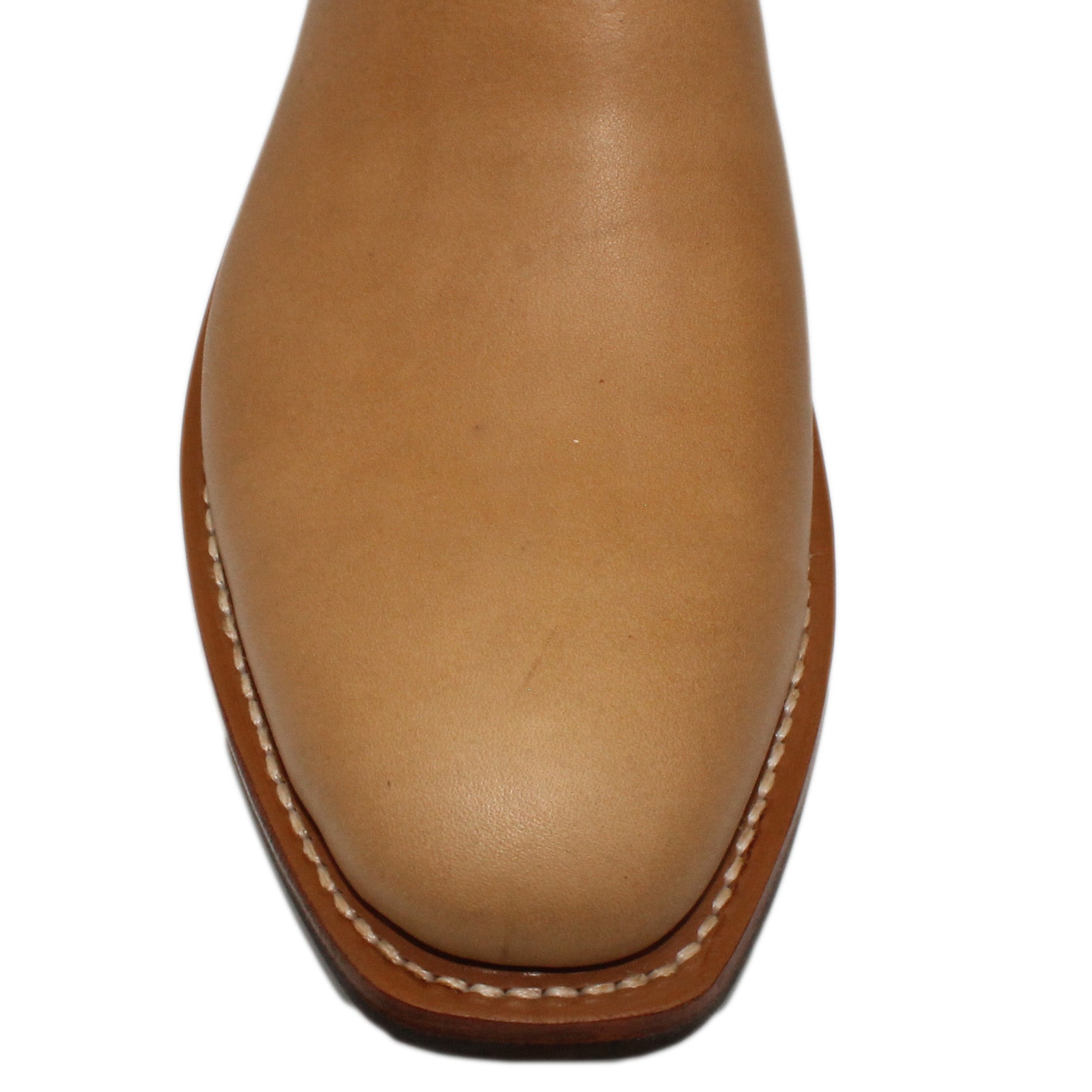 14" Blue upper w/ Diamond Stitching

Buckskin Steer Vamp

Regular French Square Toe

Slightly Tapered Heel