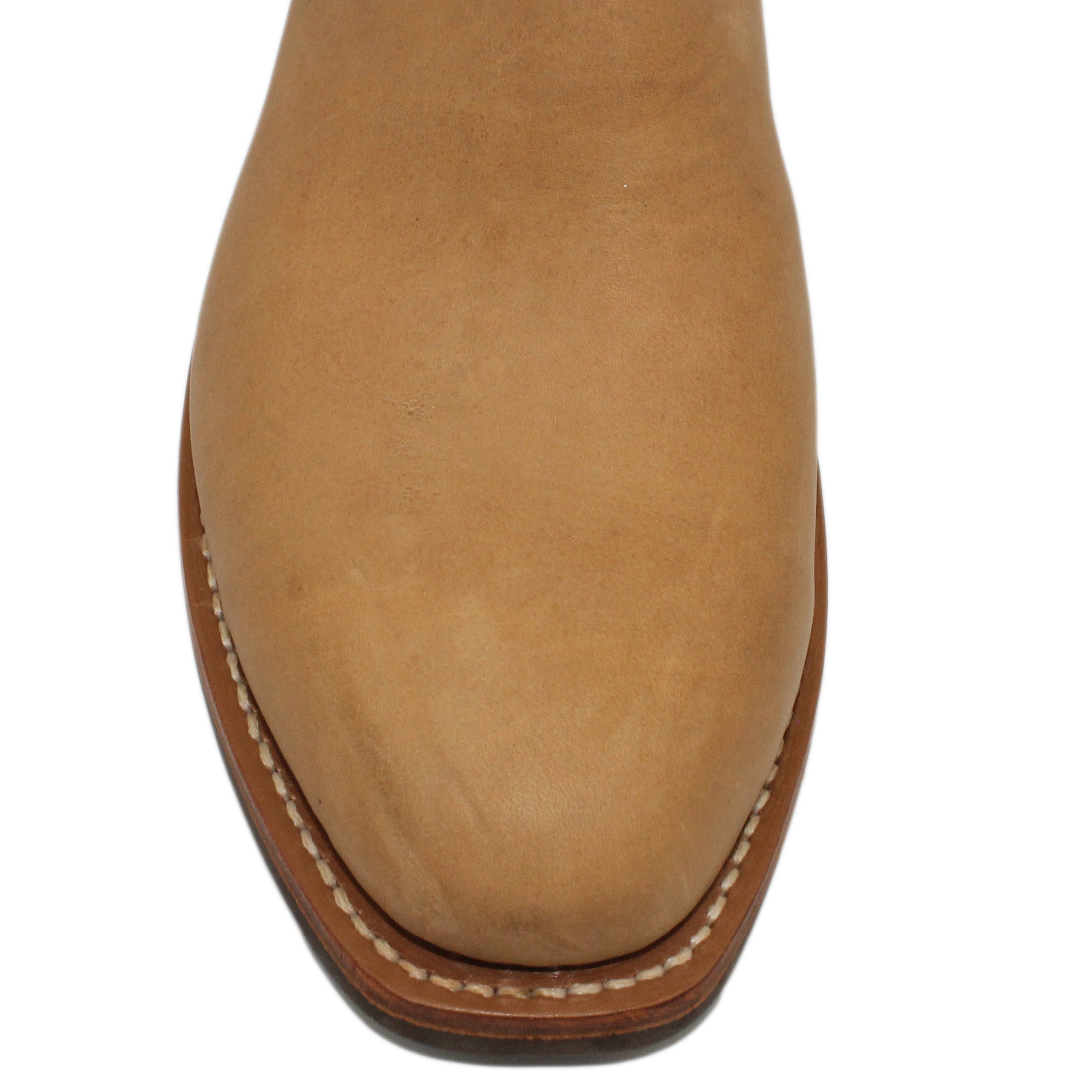 14" Blue upper w/ Diamond Stitching

Buckskin Steer Vamp

Regular French Square Toe

Block Heel