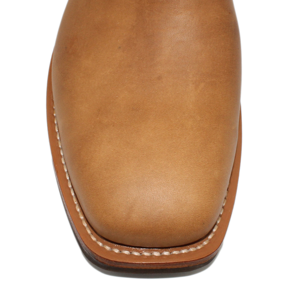 12" Blue upper w/ Loops Stitching

Buckskin Rough Out Steer Vamp

Wide French Square Toe

Slightly Tapered Heel