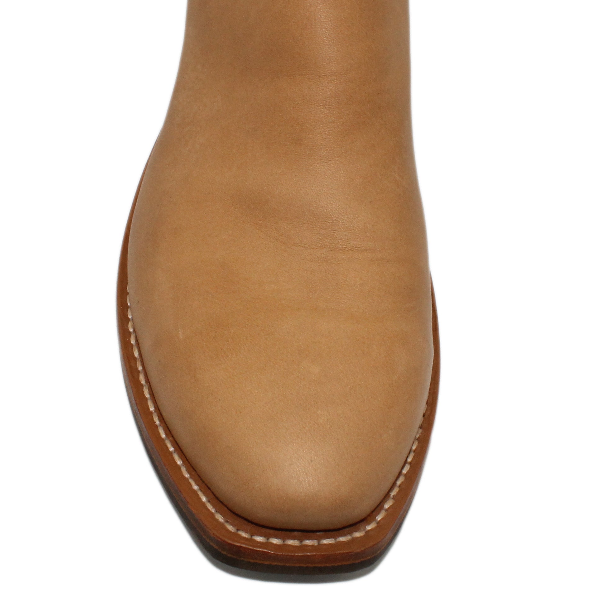 16" Blue Uppers w/ Tulip Stitching

Buckskin Steer Vamp

Regular Forties Square Toe

Slightly Tapered Heel