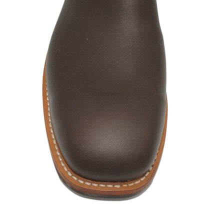 14" Blue Pigskin Upper w/ Beck Classic Stitching

Brown Timberjack Smooth Steer Vamp

Wide French Square Toe

Slightly Tapered Heel