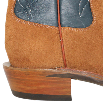 14" Blue Upper w/ Beck Classic Stitching

Tan Timberjack Rough Out Steer Vamp

Regular French Square Toe

Slightly Tapered Heel