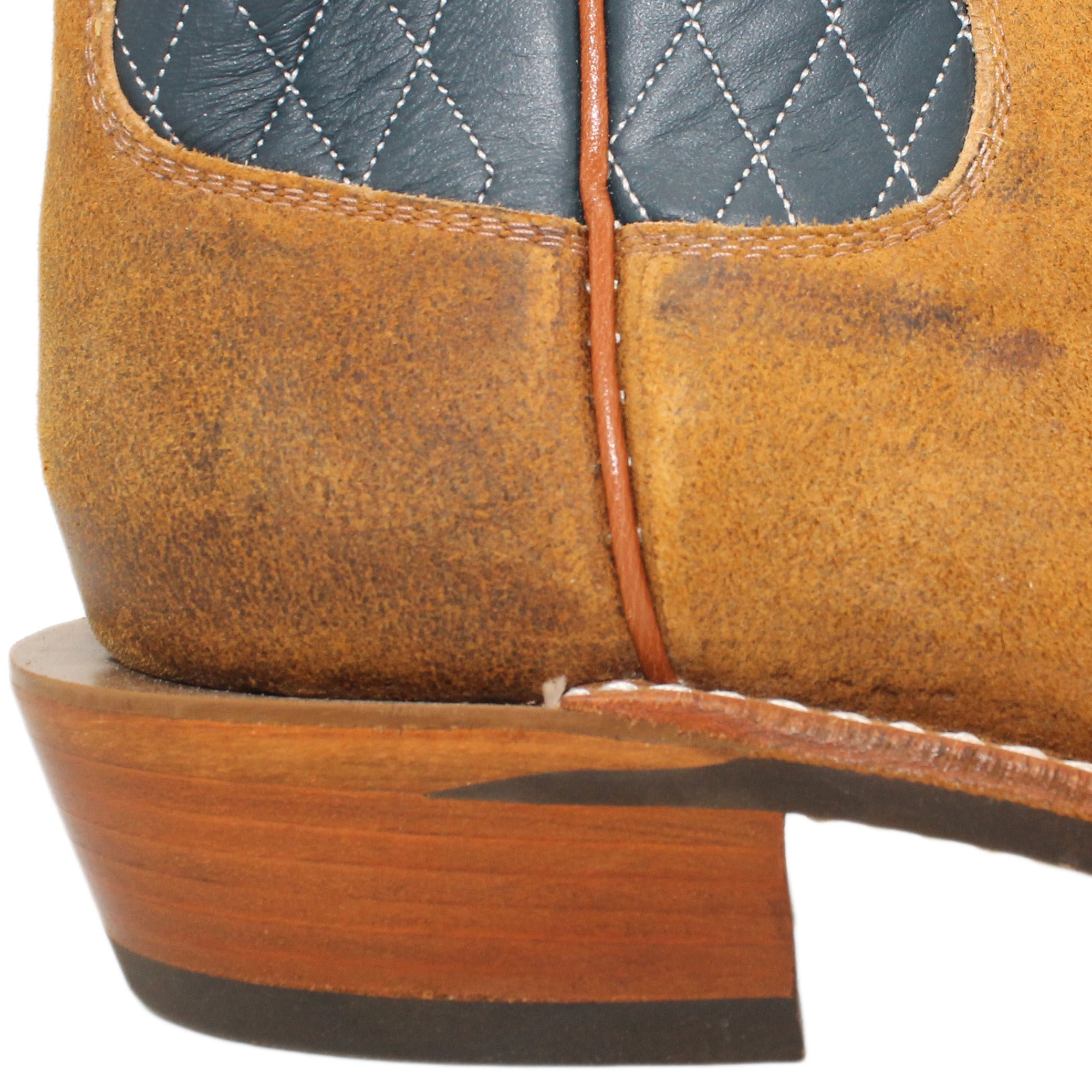 14" Blue upper w/ Diamond Stitching

Tibetan Yak Rough Out Vamp

Regular French Square Toe

Slightly Tapered Heel