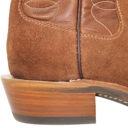 12" Brown Upper w/ Loops Stitching

Brown Timberjack Rough Out Steer Vamp

Wide French Square Toe

Slightly Tapered Heel