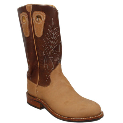 14" Brown Upper w/ Beck Classic Stitching

Buckskin Steer Vamp

Round Toe

Block Heel