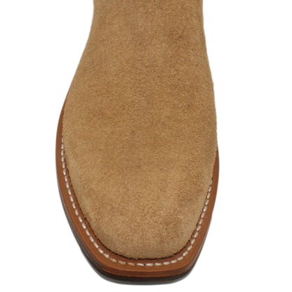 14" Brown Upper w/ Beck Classic Stitching

Buckskin Rough Out Steer Vamp

Regular French Square Toe

Slightly Tapered Heel