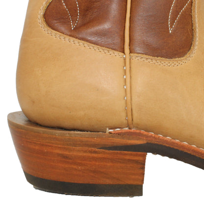 14" Brown Upper w/ Beck Classic Stitching

Buckskin Rough Out Steer Vamp

Wide French Square Toe

Slightly Tapered Heel