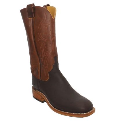 14" Brown Upper w/ Elkhorn Stitching in Wine

Brown Timberjack Steer Vamp

Wide French Square Toe

Block Heel
