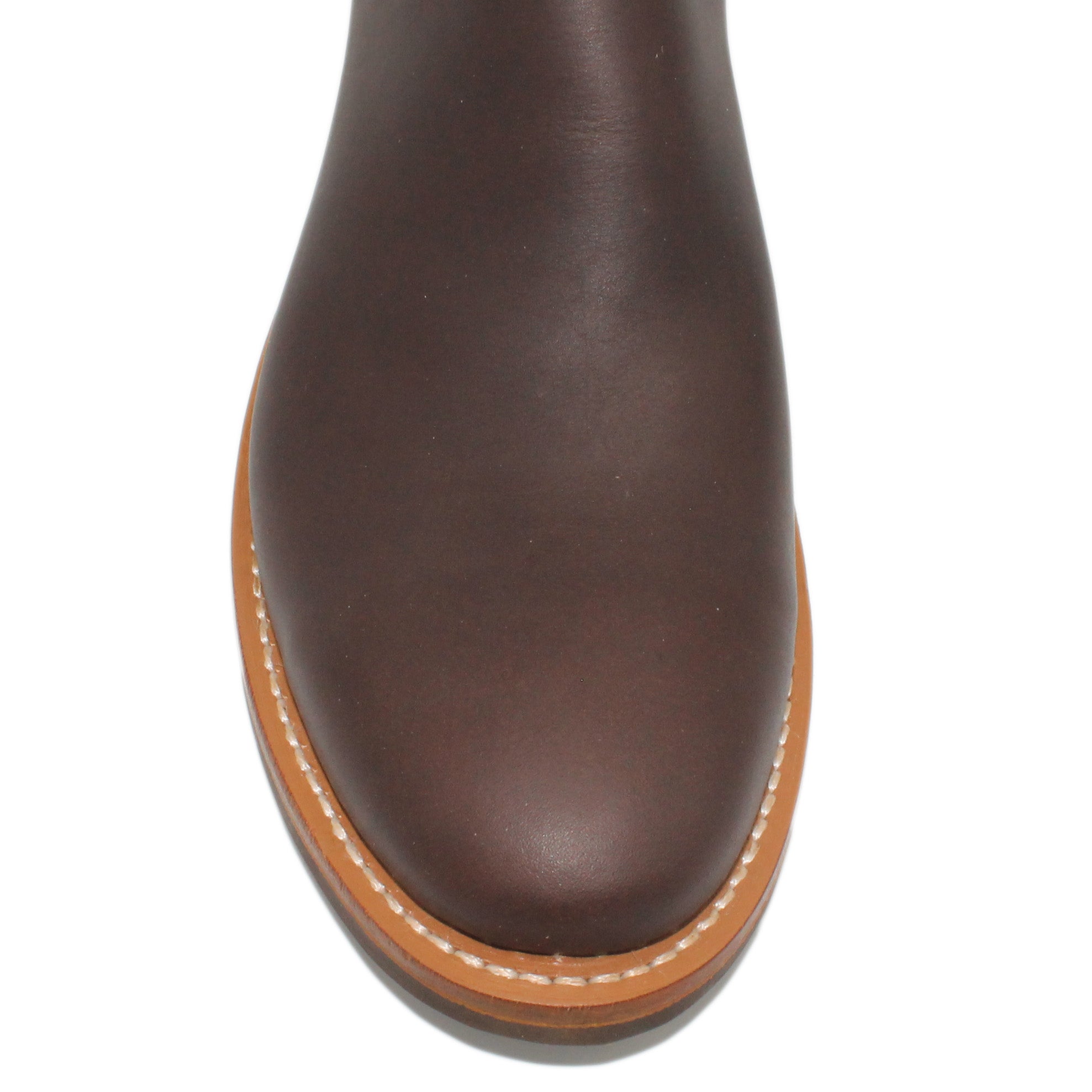 12" Brown Upper w/ Loops Stitching

Brown Timberjack Steer Vamp

Regular Round Toe

Slightly Tapered Heel