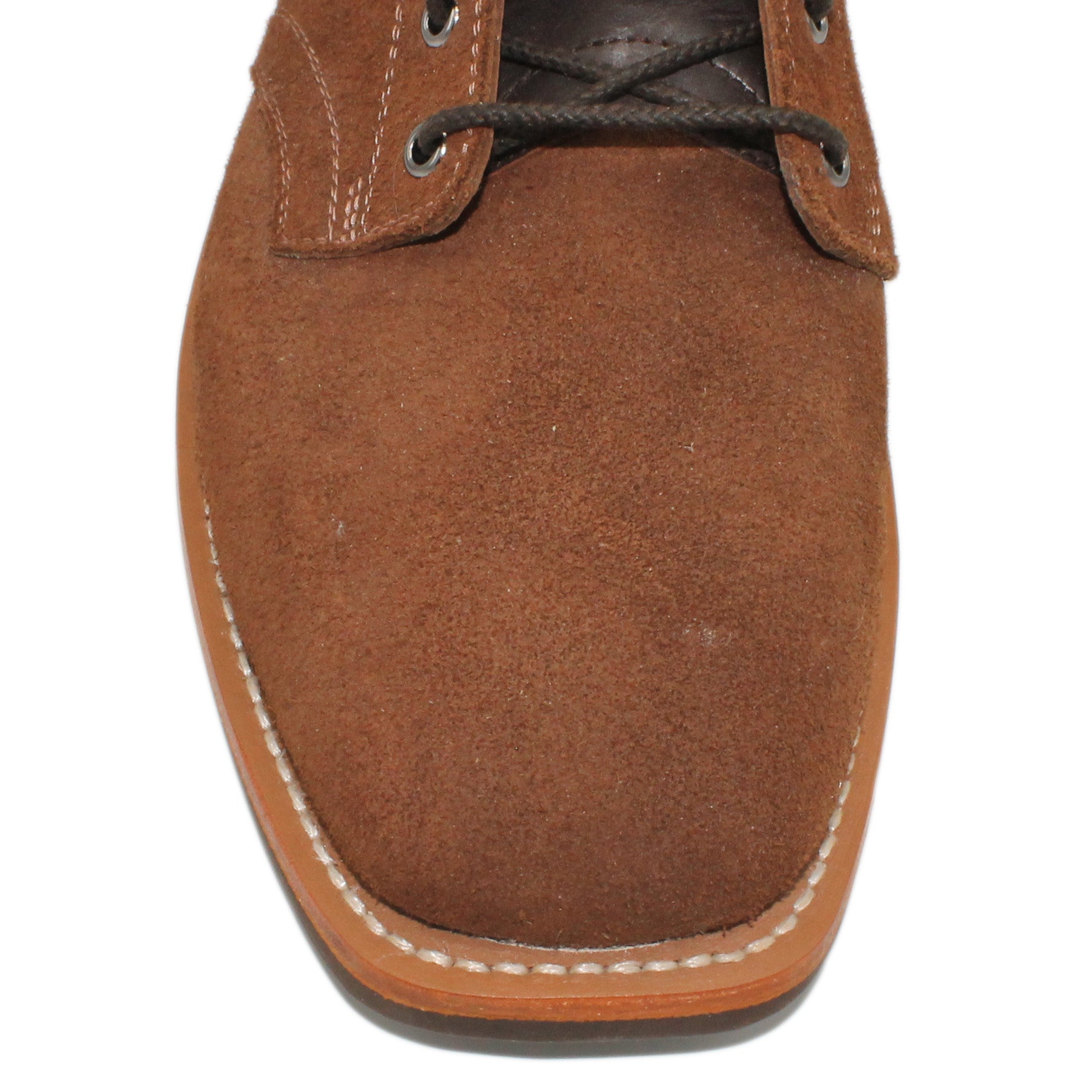 8" Lace-Up

Brown Timberjack Rough Out Steer

Wide French Square Toe

Slightly Tapered Heel