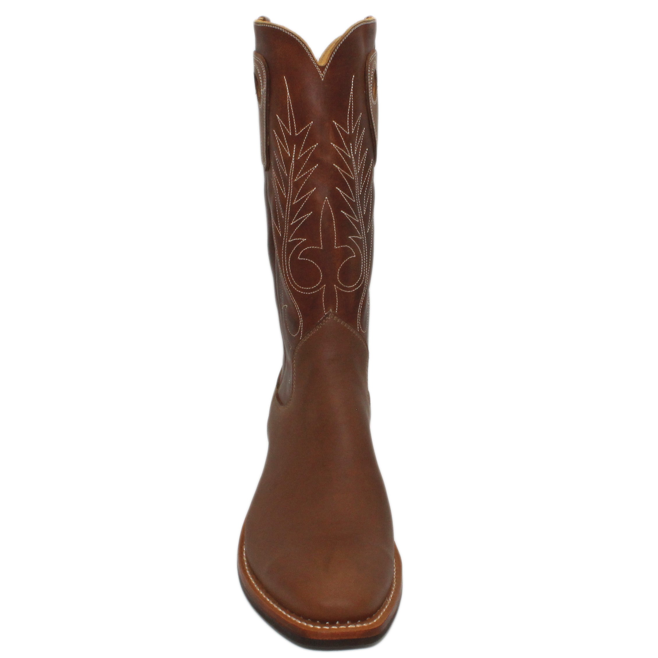 14" Brown Upper w/ Beck Classic Stitching

Saddle Timberjack Steer Vamp

Regular French Square Toe

Slightly Tapered Heel