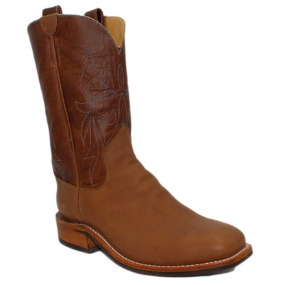 12" Brown upper w/ Elkhorn Stitching

Saddle Timberjack Steer Vamp

Wide French Toe

Block Heel