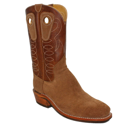 12" Brown upper w/ Loops Stitching

Saddle Timberjack Rough Out Steer Vamp

Regular Forties Square Toe

Slightly Tapered Heel