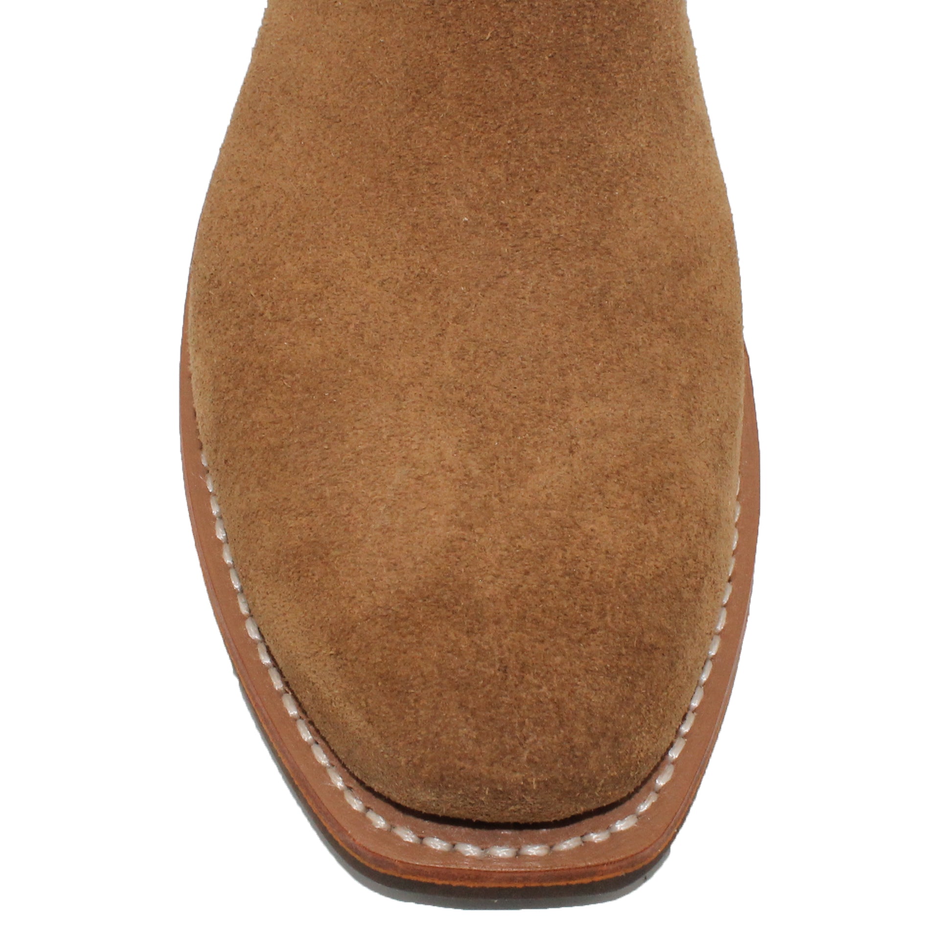 12" Brown upper w/ Loops Stitching

Saddle Timberjack Rough Out Steer Vamp

Regular Forties Square Toe

Slightly Tapered Heel