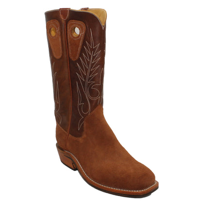 14" Brown Upper w/ Beck Classic Stitching

Tan Timberjack Rough Out Steer Vamp

Wide French Square Toe

Slightly Tapered Heel