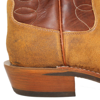 12" Brown upper w/ Loops Stitching

Tibetan Yak Rough Out Vamp

Regular French Square Toe

Slightly Tapered Heel