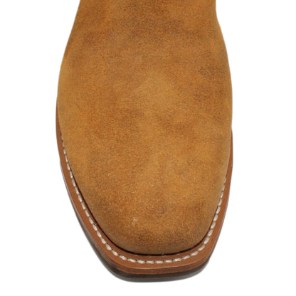 12" Brown upper w/ Loops Stitching

Tibetan Yak Rough Out Vamp

Regular French Square Toe

Slightly Tapered Heel