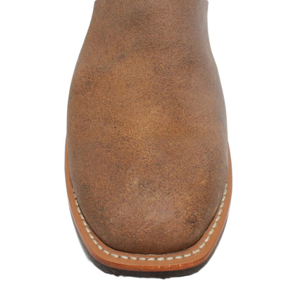 14" Brown Upper w/ Beck Classic Stitching

Waxed Steer Vamp

Wide French Square Toe

Block Heel