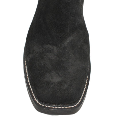 14" Forest Upper w/ Beck Classic Stitching

Black Rough Out Steer Vamp

Wide French Square Toe

Block Heel