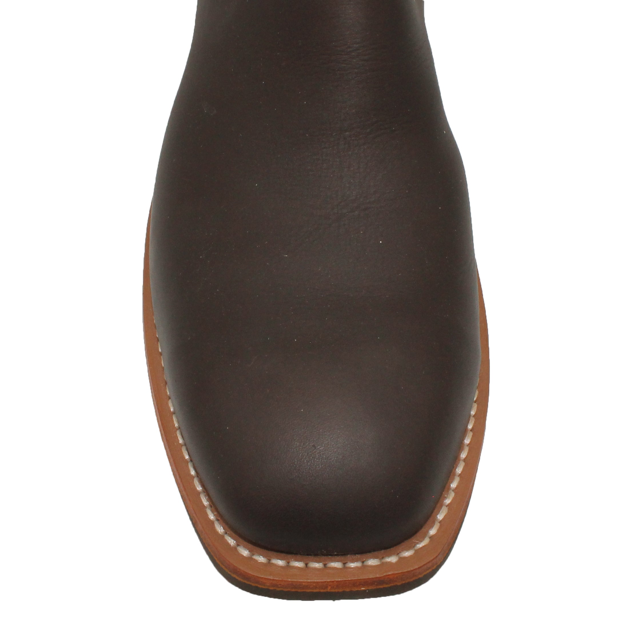 14" Forest Upper w/ Beck Classic Stitching

Brown Timberjack Steer Vamp

Wide French Toe

Block Heel