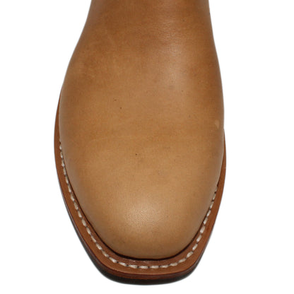14" Forest Upper w/ Beck Classic Stitching

Buckskin Steer Vamp

Regular French Square Toe

Slightly Tapered Heel