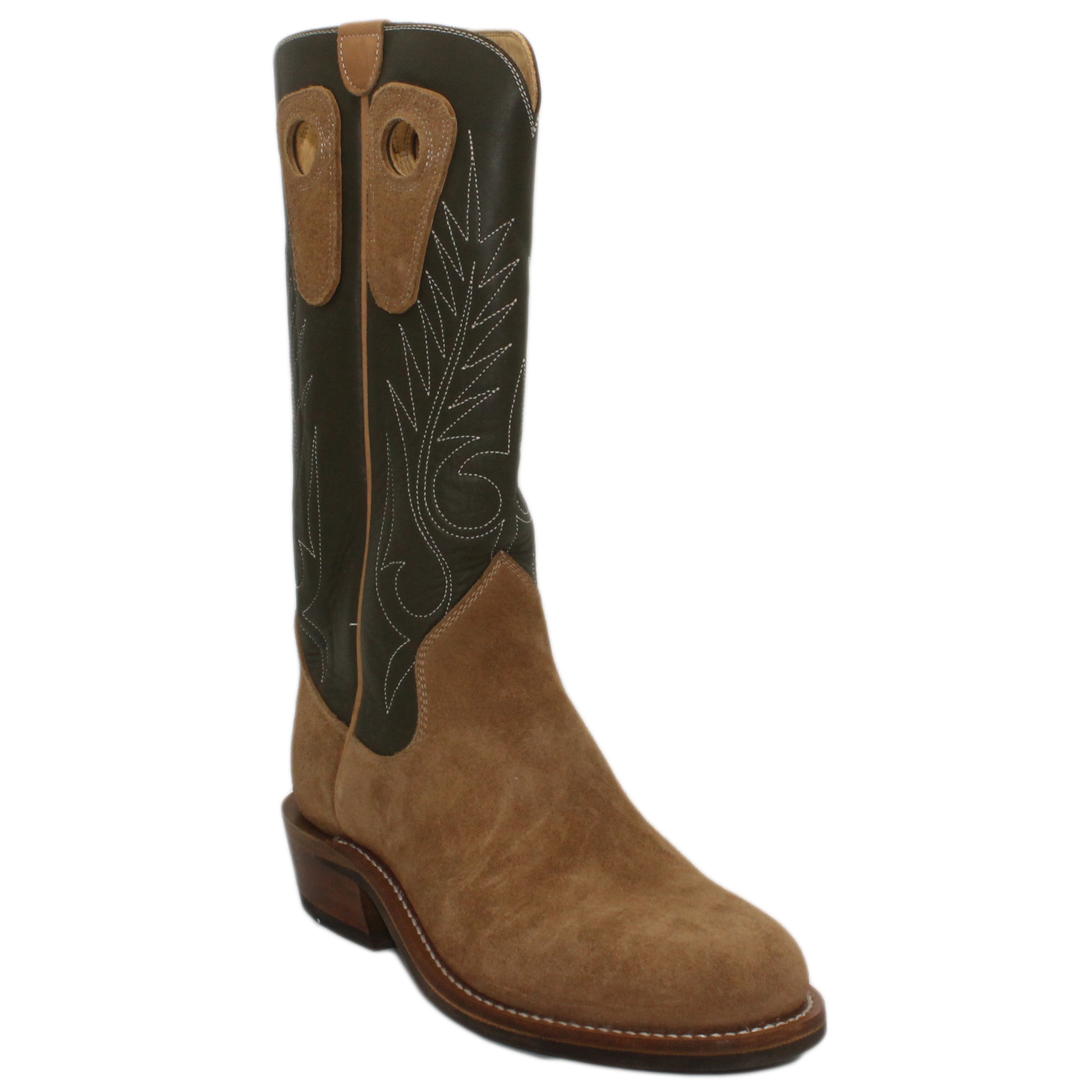 14" Forest Upper w/ Beck Classic Stitching

Buckskin Steer Rough Out Vamp

Round Toe

Slightly Tapered Heel