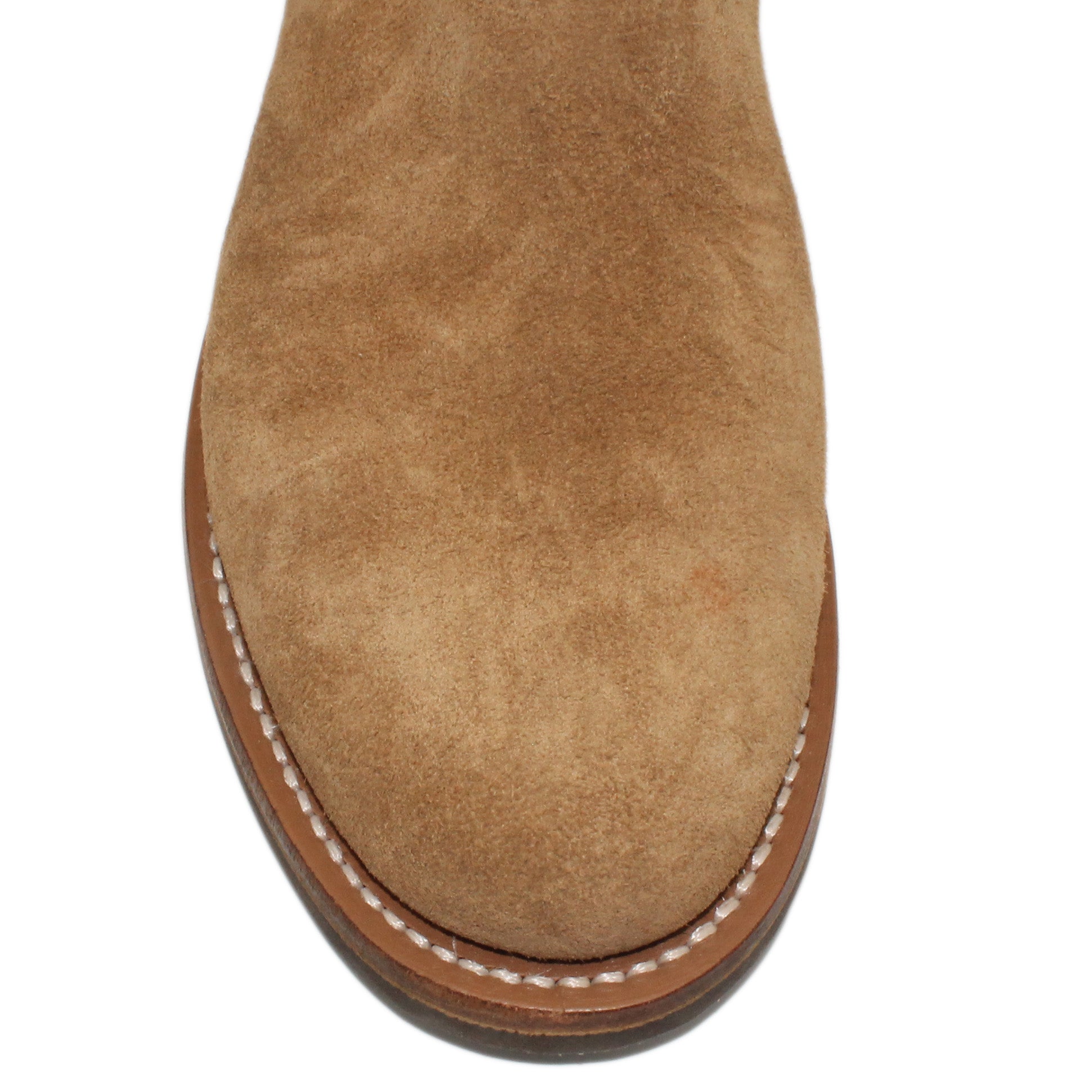 14" Forest Upper w/ Beck Classic Stitching

Buckskin Steer Rough Out Vamp

Round Toe

Slightly Tapered Heel