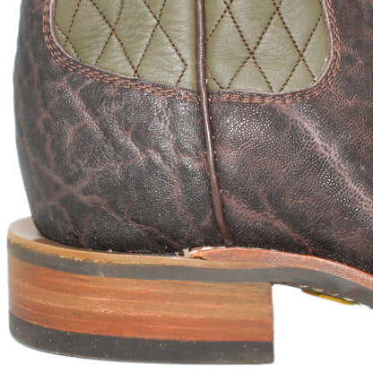 14" Forest upper w/ Diamond Stitching

Vintage Nicotine Elephant Vamp

Wide French Square Toe

Block Heel