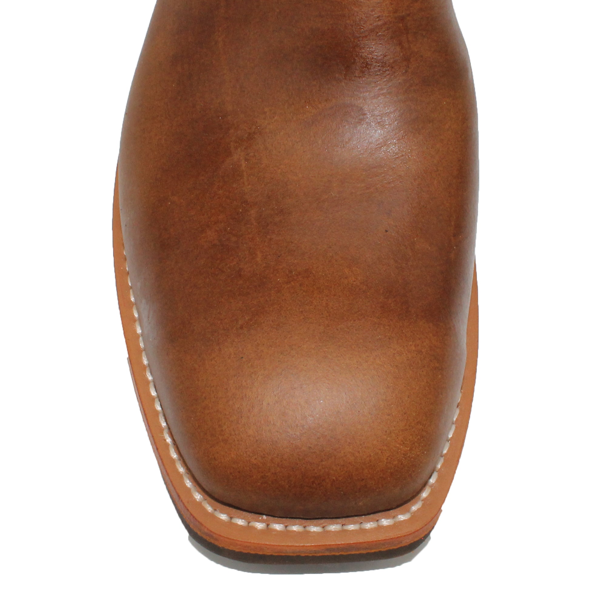 14" Forest Upper w/ Beck Classic Stitching

Oil Tan Brown Steer Vamp

Wide French Square Toe

Slightly Tapered Heel