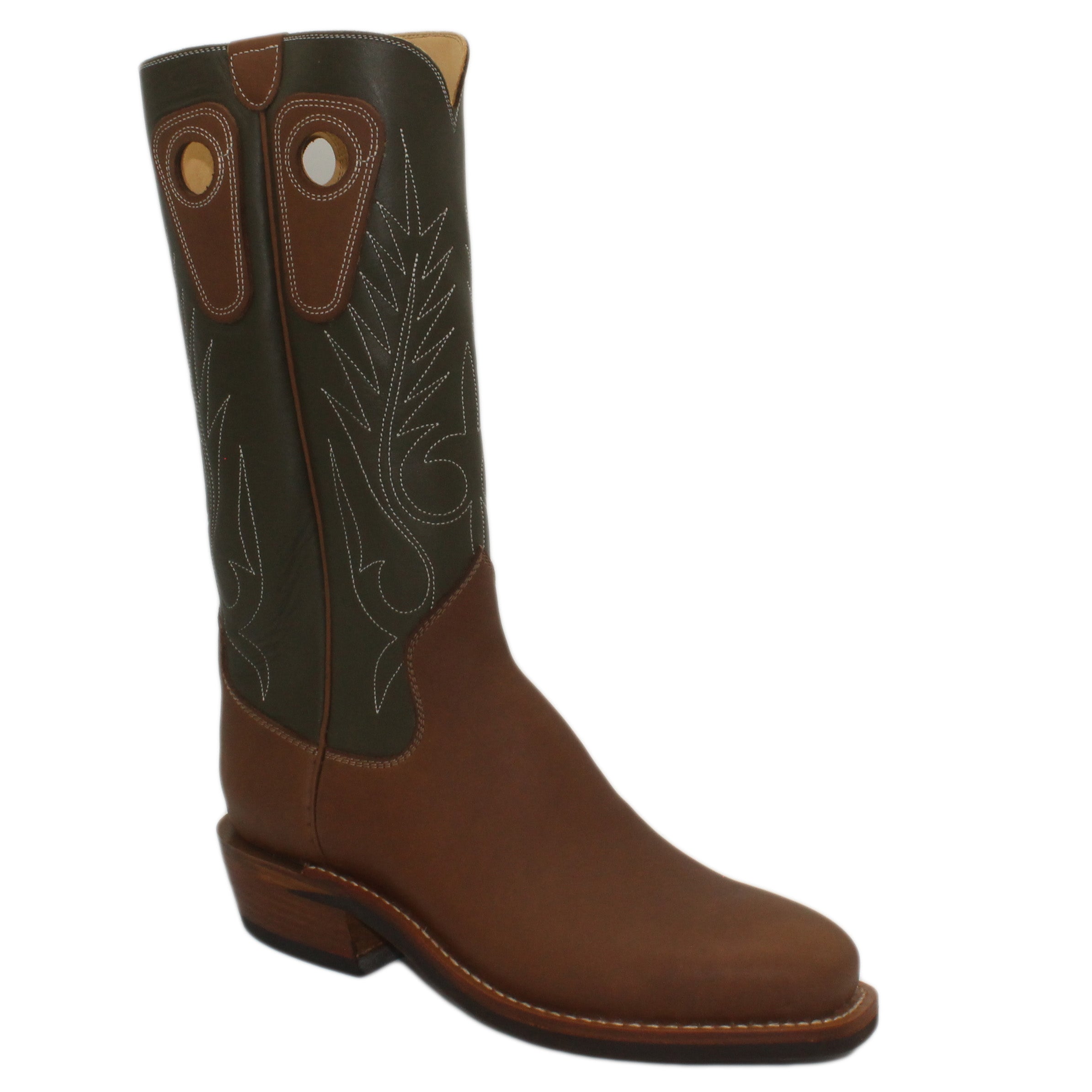 14" Forest upper w/ Beck Classic Stitching

Saddle Timberjack Steer Vamp

Regular French Square Toe

Slightly Tapered Heel