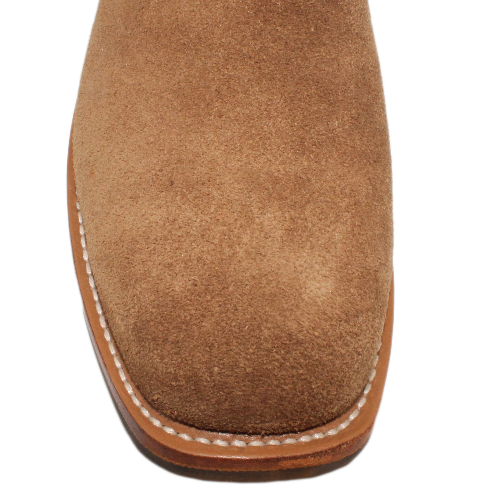12" Forest Upper w/ Loops Stitching

Saddle Timberjack Rough Out Steer Vamp

Wide French Square Toe

Block Heel