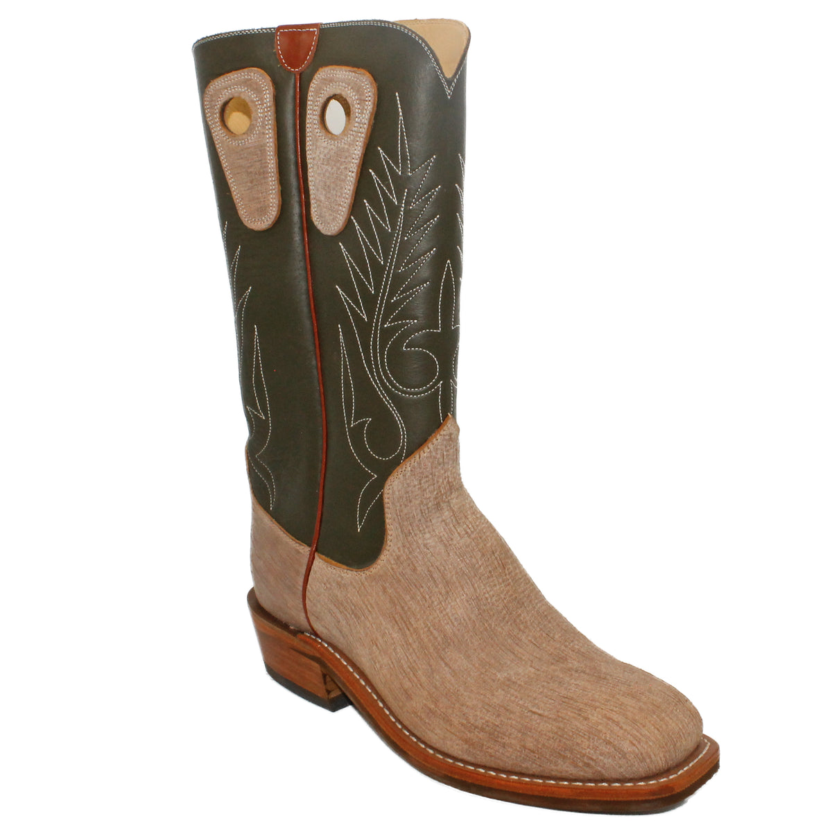 14" Forest upper w/ Beck Classic Stitching

Tibetan Yak Vamp

Wide French Square Toe

Slightly Tapered Heel