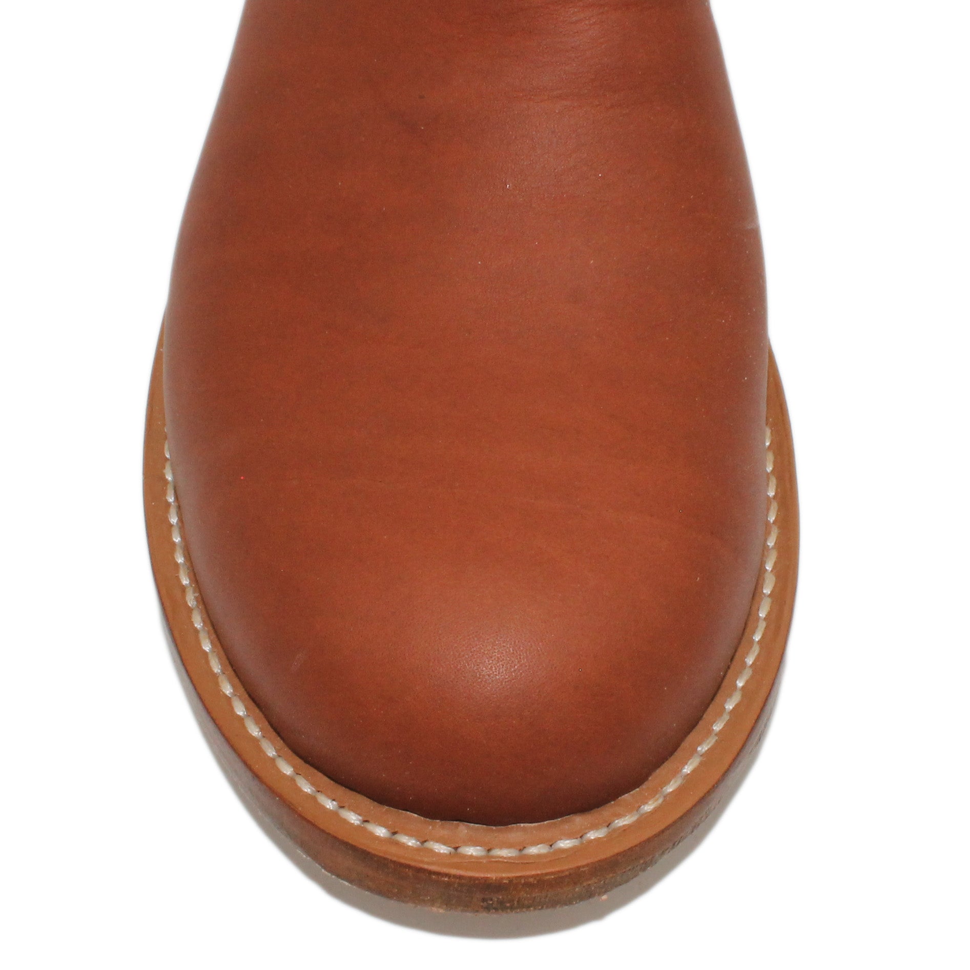 12" Green upper w/ Beck 5 Row Stitching

Tan Timberjack Steer Vamp

Wide Round Toe

Block Heel

Leather Sole