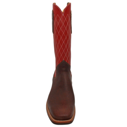 14" Red upper w/ Diamond Stitching

Bison Vamp

Wide French Square Toe

Slightly Tapered Heel