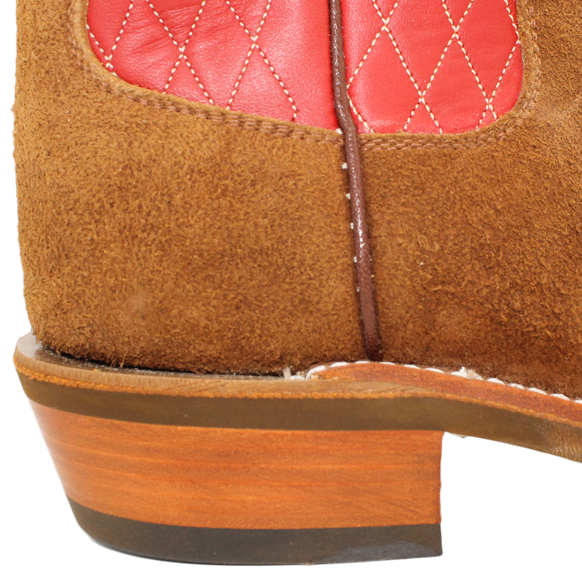 14" Red Upper w/ Diamond Stitching

Bison Rough Out Steer Vamp

Regular French Square Toe

Slightly Tapered Heel