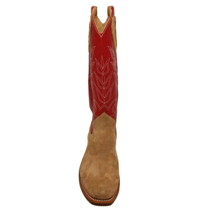 16" Red Upper w/ Tulip Stitching

Buckskin Rough Out Steer Vamp

Regular Forties Square Toe

Slightly Tapered Heel
