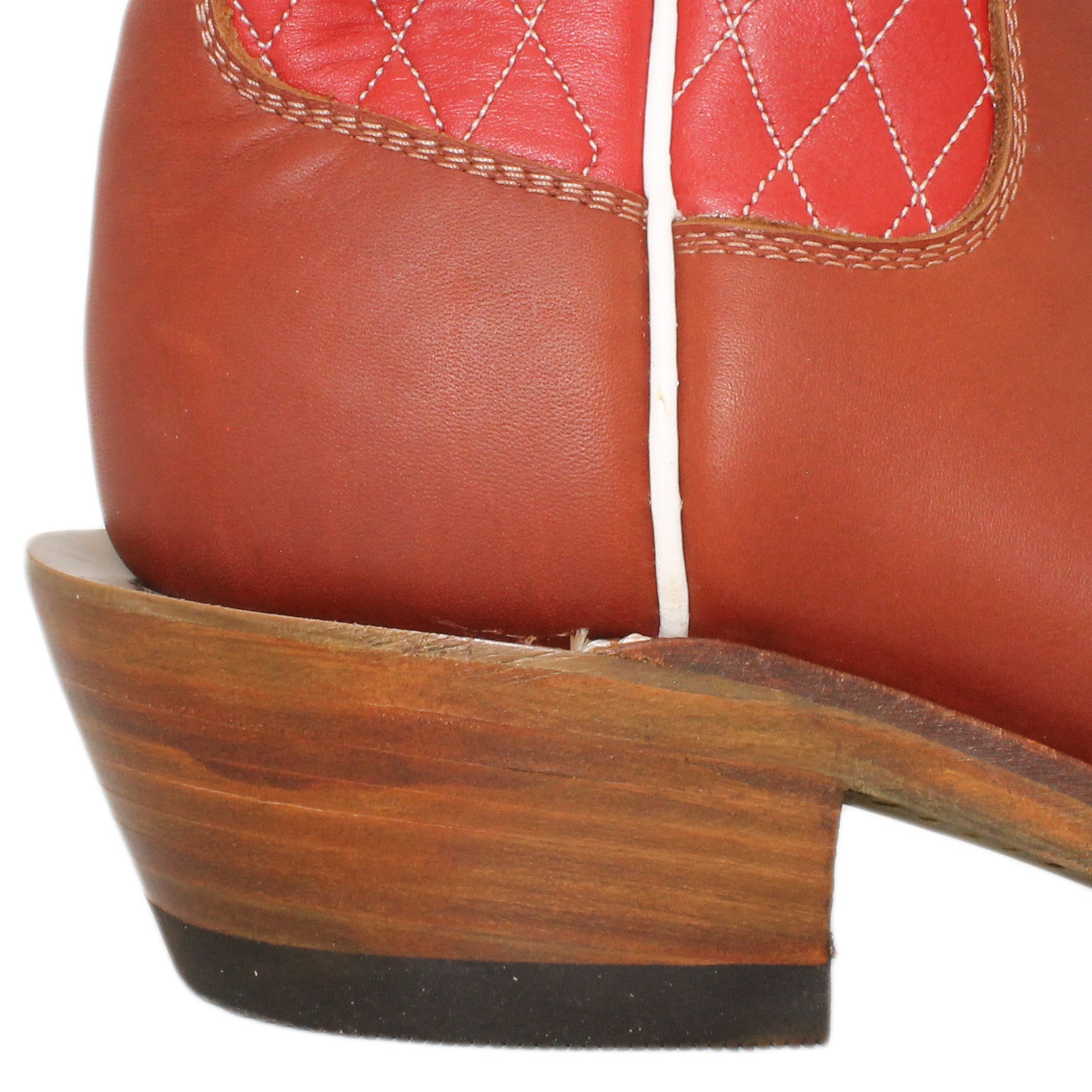 14" Red Upper w/ Diamond Stitching

Tan Timberjack Steer Vamp

Regular French Square Toe

Underslung Heel