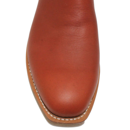 14" Red Upper w/ Diamond Stitching

Tan Timberjack Steer Vamp

Regular French Square Toe

Underslung Heel