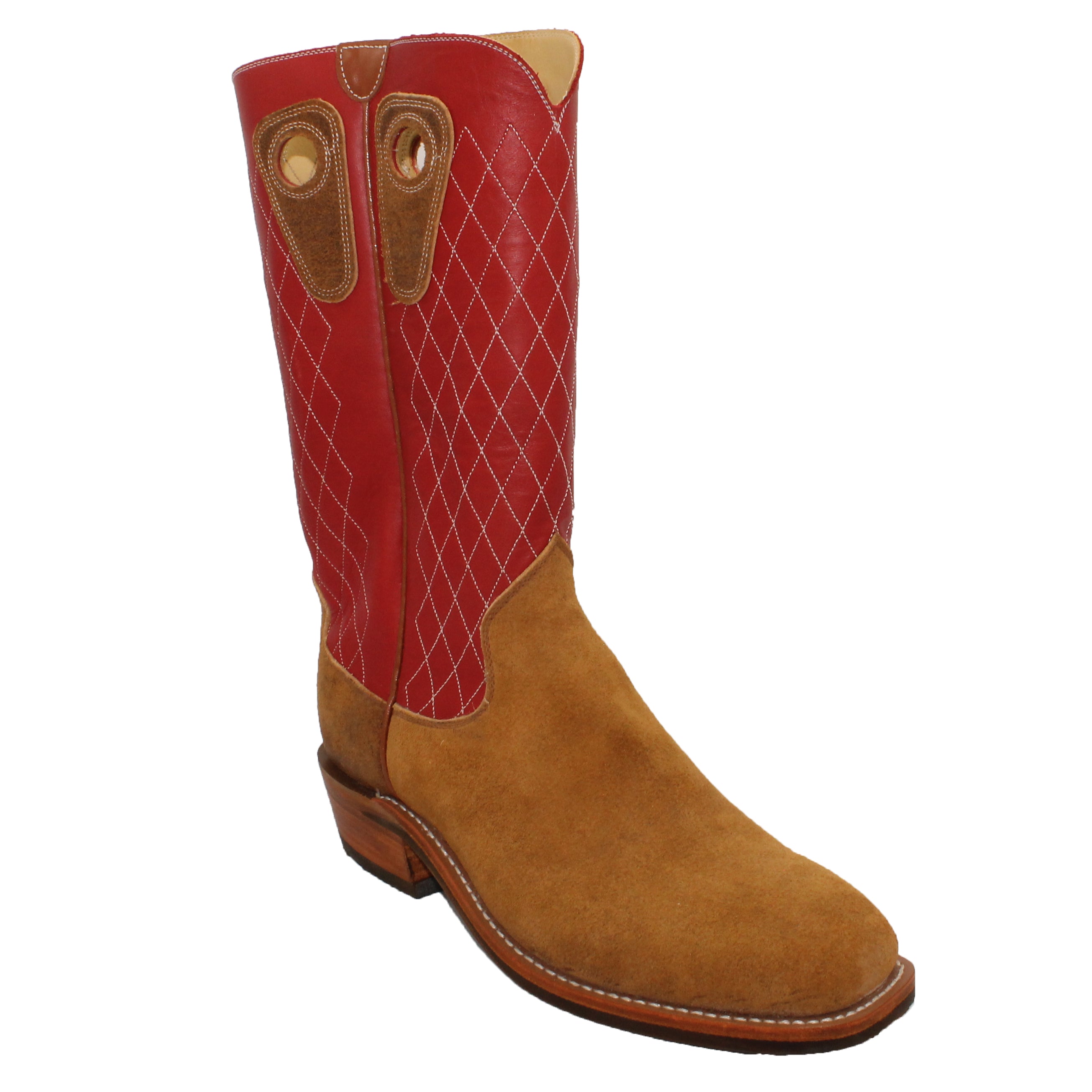 14" Red upper w/ Diamond Stitching

Waxed Yak Vamp

Wide French Square Toe

Slightly Tapered Heel