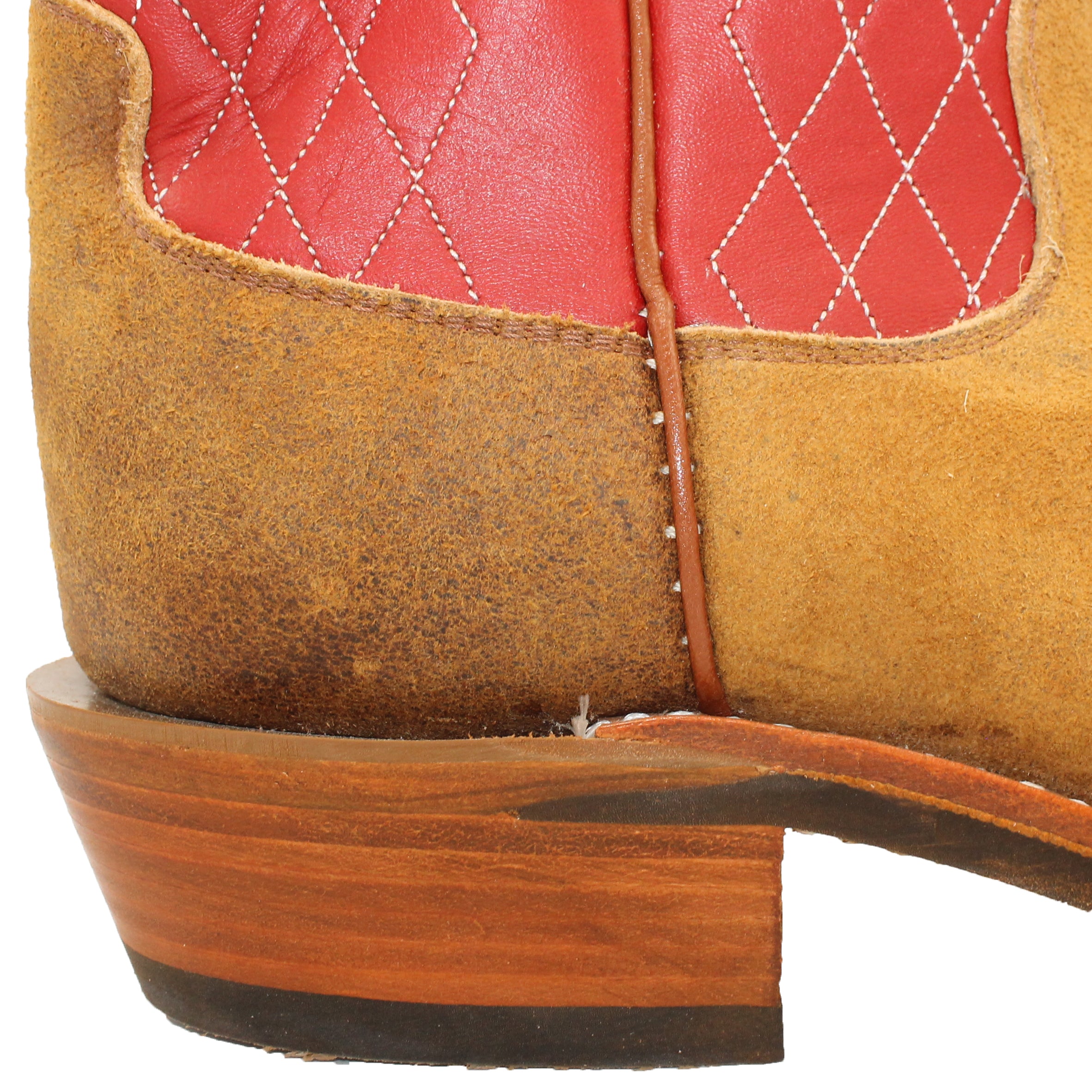14" Red upper w/ Diamond Stitching

Waxed Yak Vamp

Wide French Square Toe

Slightly Tapered Heel