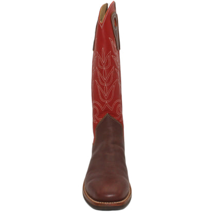 Red Uppers w/ Tulip Stitching

Grizzly Steer Vamp

Wide French Square Toe

Block Heel
