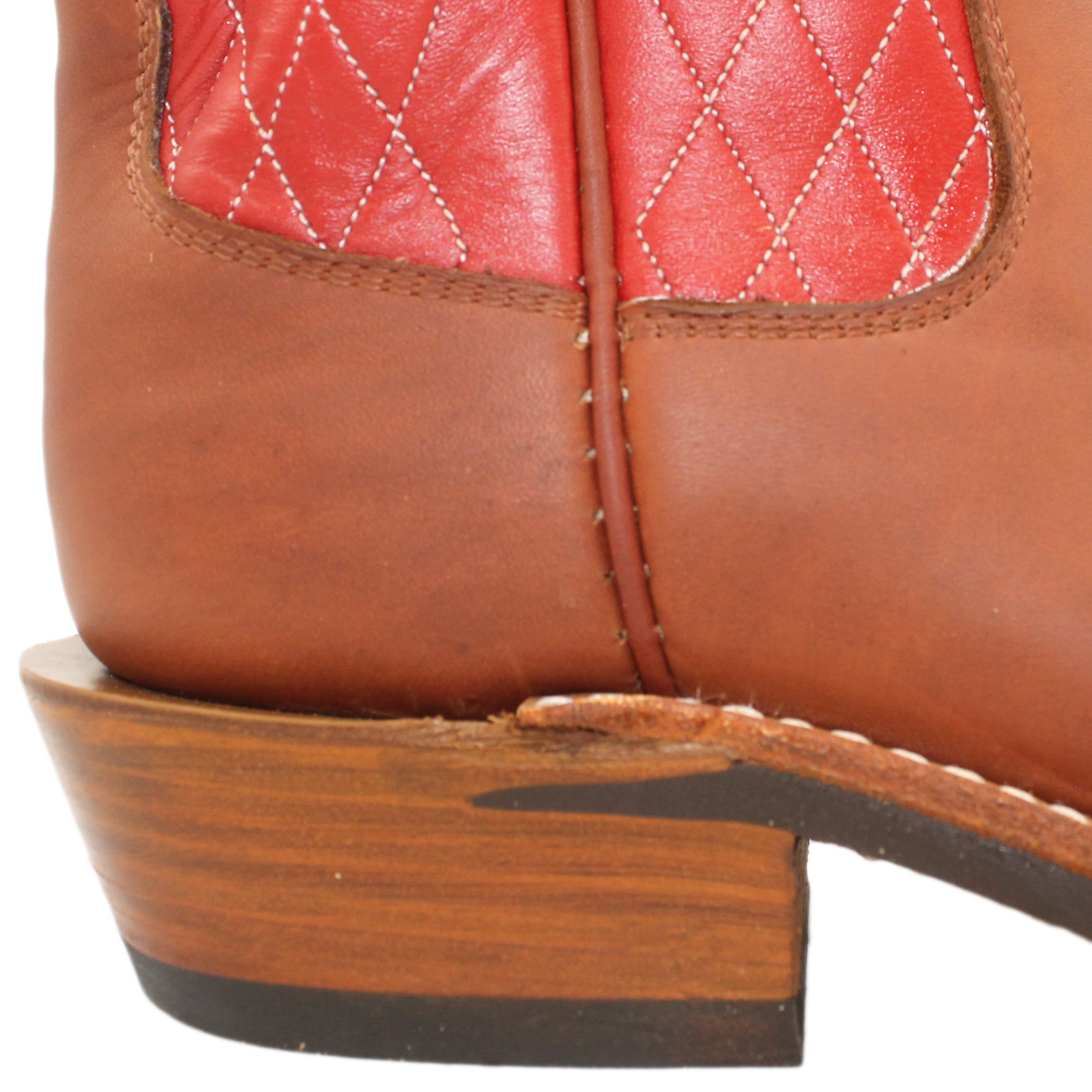 14" Red Upper w/ Diamond Stitching

Tan Timberjack Steer Vamp

Regular French Square Toe

Slightly Tapered Heel