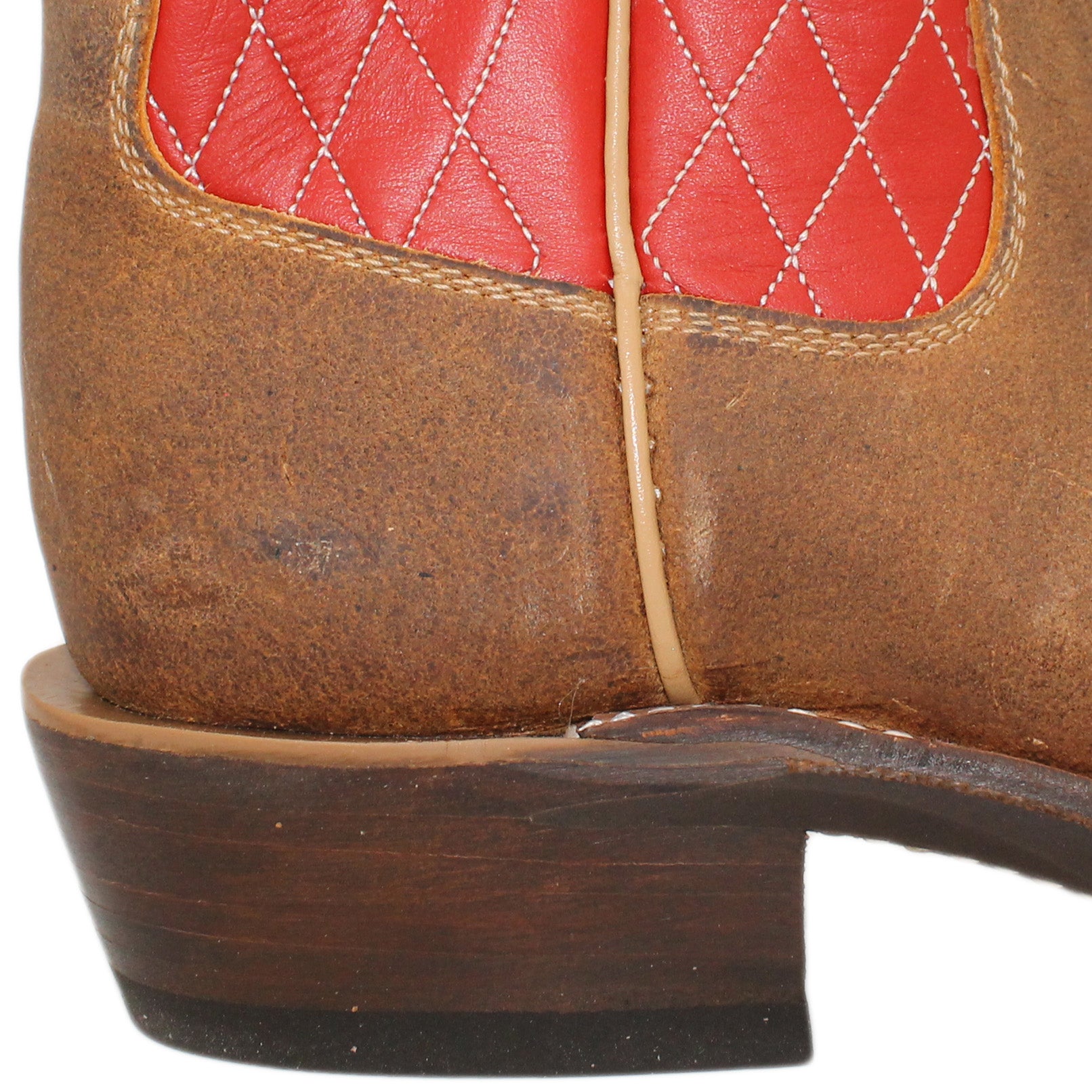 14" Red Upper w/ Diamond Stitching

Waxed Steer Vamp

Regular Forties Square Toe

Slightly Tapered Heel