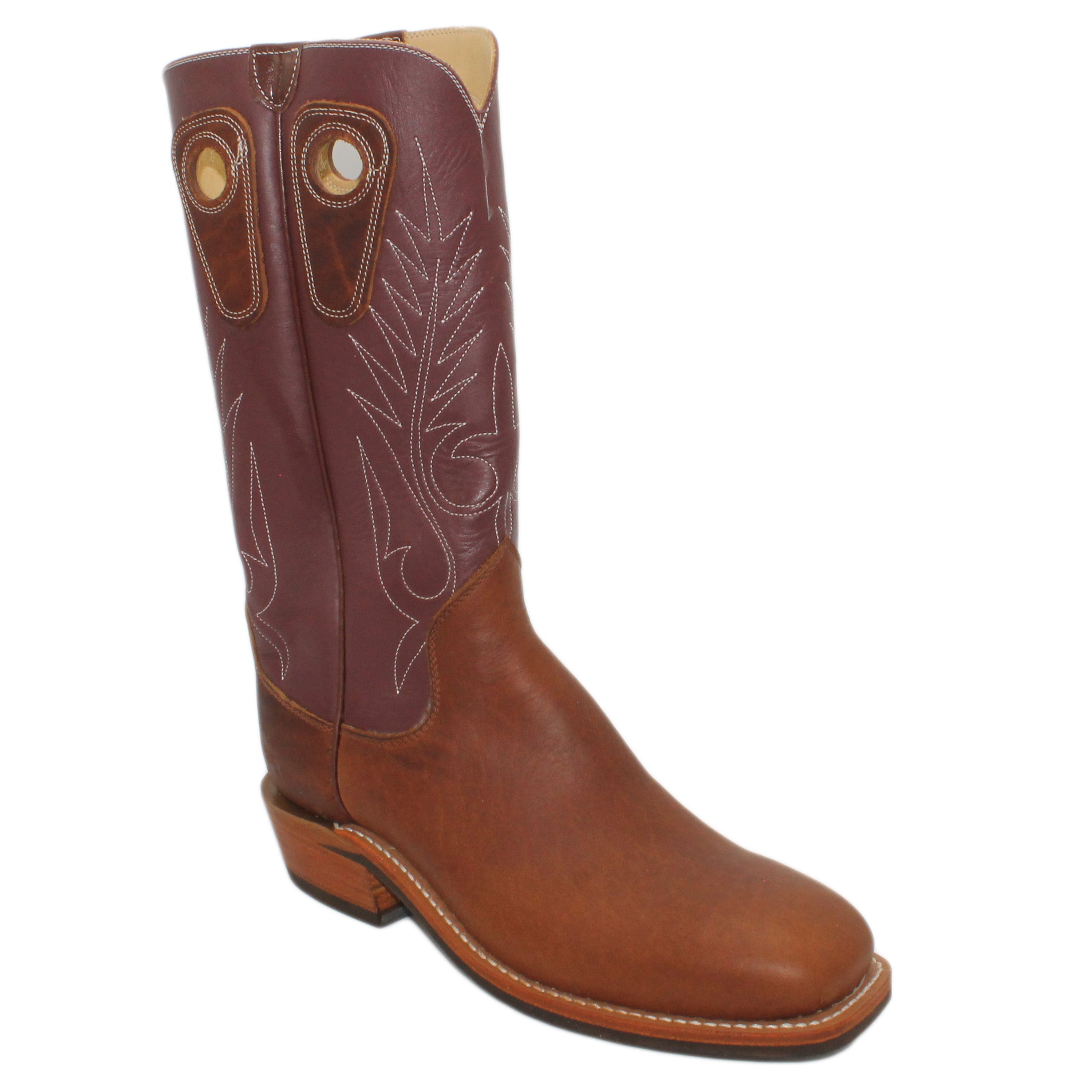 14" Wine upper w/ Beck Classic Stitching

Bison Vamp

Wide French Square Toe

Slightly Tapered Heel