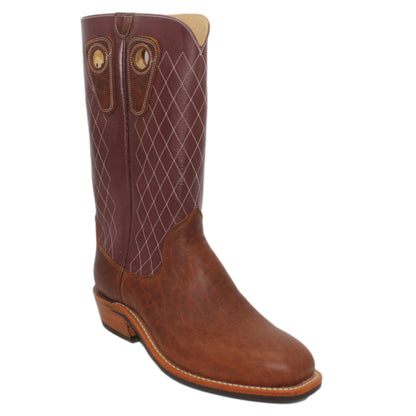 14" Wine upper w/ Diamond Stitching

Bison Vamp

Regular French Square Toe

Slightly Tapered Heel