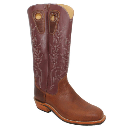 16" Wine Uppers w/ Tulip Stitching

Bison Vamp

Regular French Square Toe

Slightly Tapered Heel