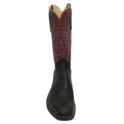 14" Wine Upper w/ Beck Classic Stitching

Black Steer Vamp

Wide French Square Toe

Slightly Tapered Heel