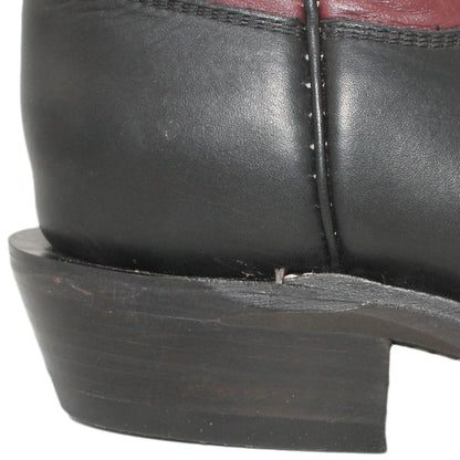 14" Wine Upper w/ Beck Classic Stitching

Black Steer Vamp

Wide French Square Toe

Slightly Tapered Heel